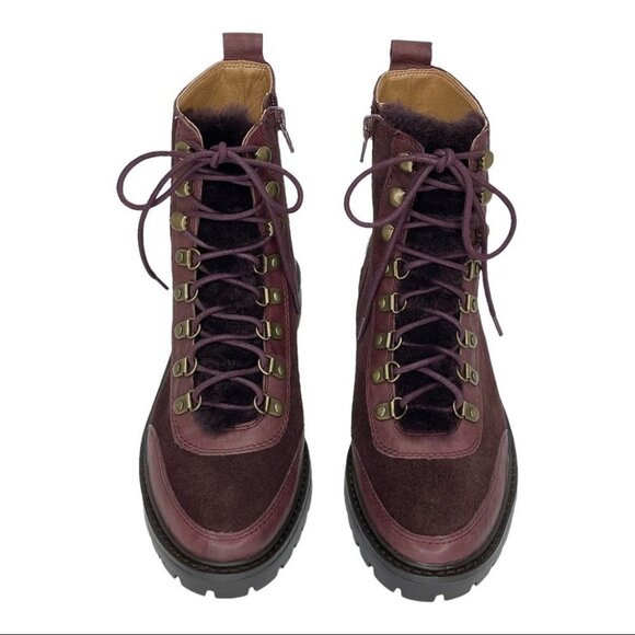 Lucky Brand Ilianna Raisin Leather Womens Ankle Boots Size 6.5M - Picture 5 of 15